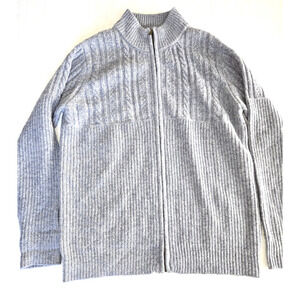 Woolovers Men‎ Lambswool Knitted Full Lincoln Zipper Cardigan Gray Size L